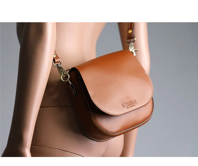 Cute White LEATHER Flip Side Bag Handmade WOMEN Saddle Phone Crossbody BAG Purse FOR WOMEN