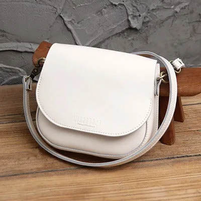 Cute White LEATHER Flip Side Bag Handmade WOMEN Saddle Phone Crossbody BAG Purse FOR WOMEN