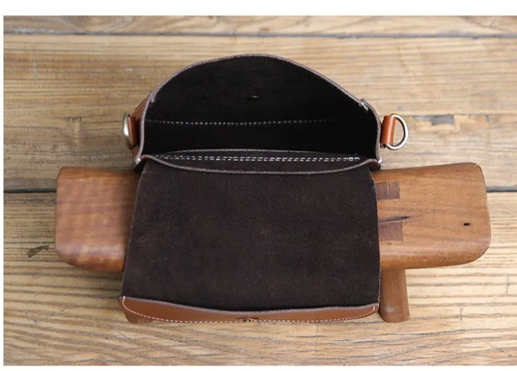 Cute White LEATHER Flip Side Bag Handmade WOMEN Saddle Phone Crossbody BAG Purse FOR WOMEN