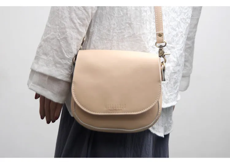 Cute White LEATHER Flip Side Bag Handmade WOMEN Saddle Phone Crossbody BAG Purse FOR WOMEN