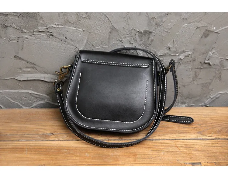 Cute White LEATHER Flip Side Bag Handmade WOMEN Saddle Phone Crossbody BAG Purse FOR WOMEN