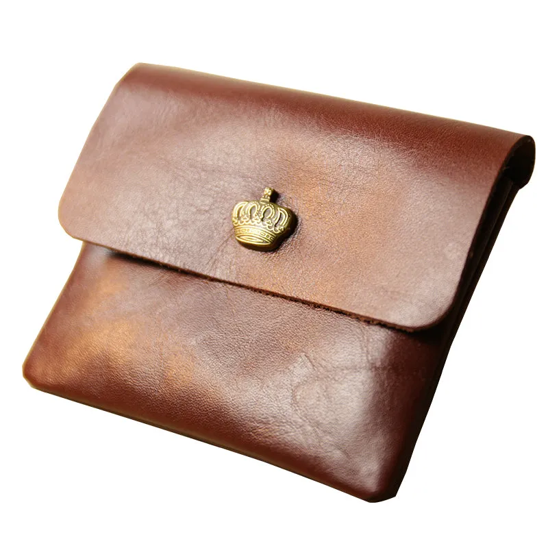 Cute Women Brown Leather Mini Coin Wallet Love Bird Change Wallet For Women