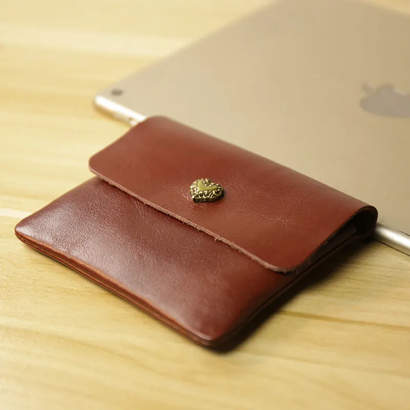 Cute Women Brown Leather Mini Coin Wallet Love Bird Change Wallet For Women