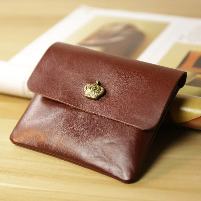 Cute Women Brown Leather Mini Coin Wallet Love Bird Change Wallet For Women