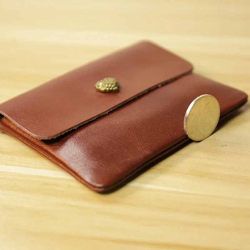 Cute Women Brown Leather Mini Coin Wallet Love Bird Change Wallet For Women