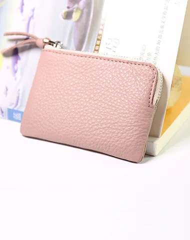 Cute Women Leather Mini Zip Coin Wallet Black Coin Wallets Small Slim Zip Change Wallet For Women