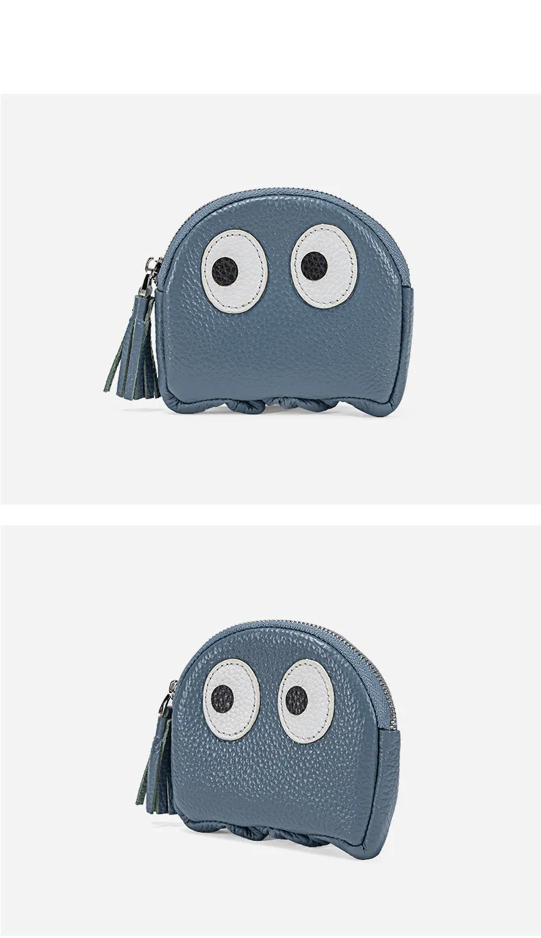Cutest Women Leather Pac-Man Coin Wallet Small Keychain with Wallet Change Wallet For Women