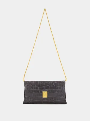 Dark Brown Crocodile Leather Nobile Clutch