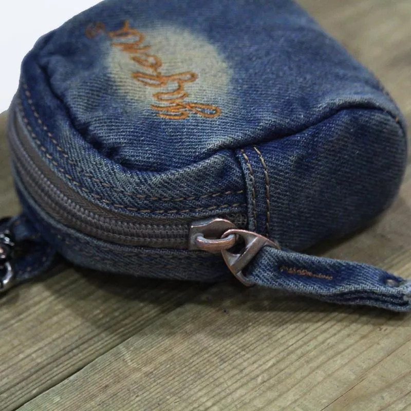 Denim Jean Womens Mens Mobile Bag Wristlet Bags Jean Blue Clutch Purse For Women
