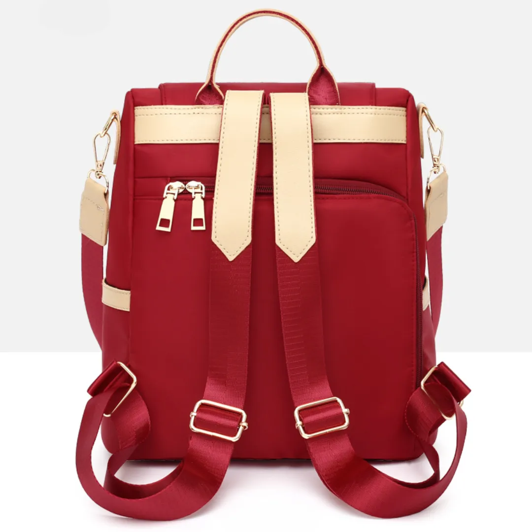 Diamond Pattern Anti-Theft  Canvas Travel Backpack