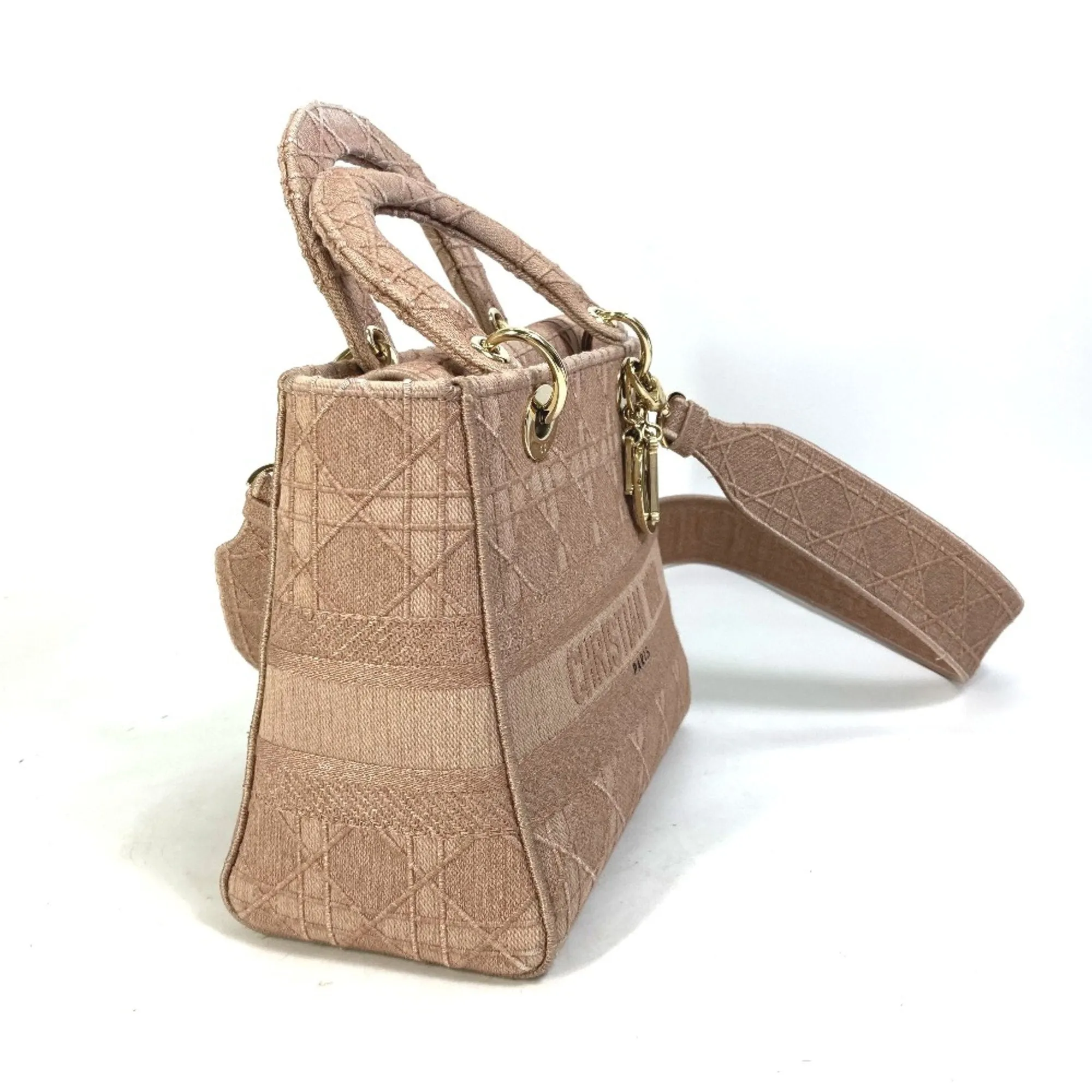 Dior Lady D- Cloth Handbag (Pre-Owned)