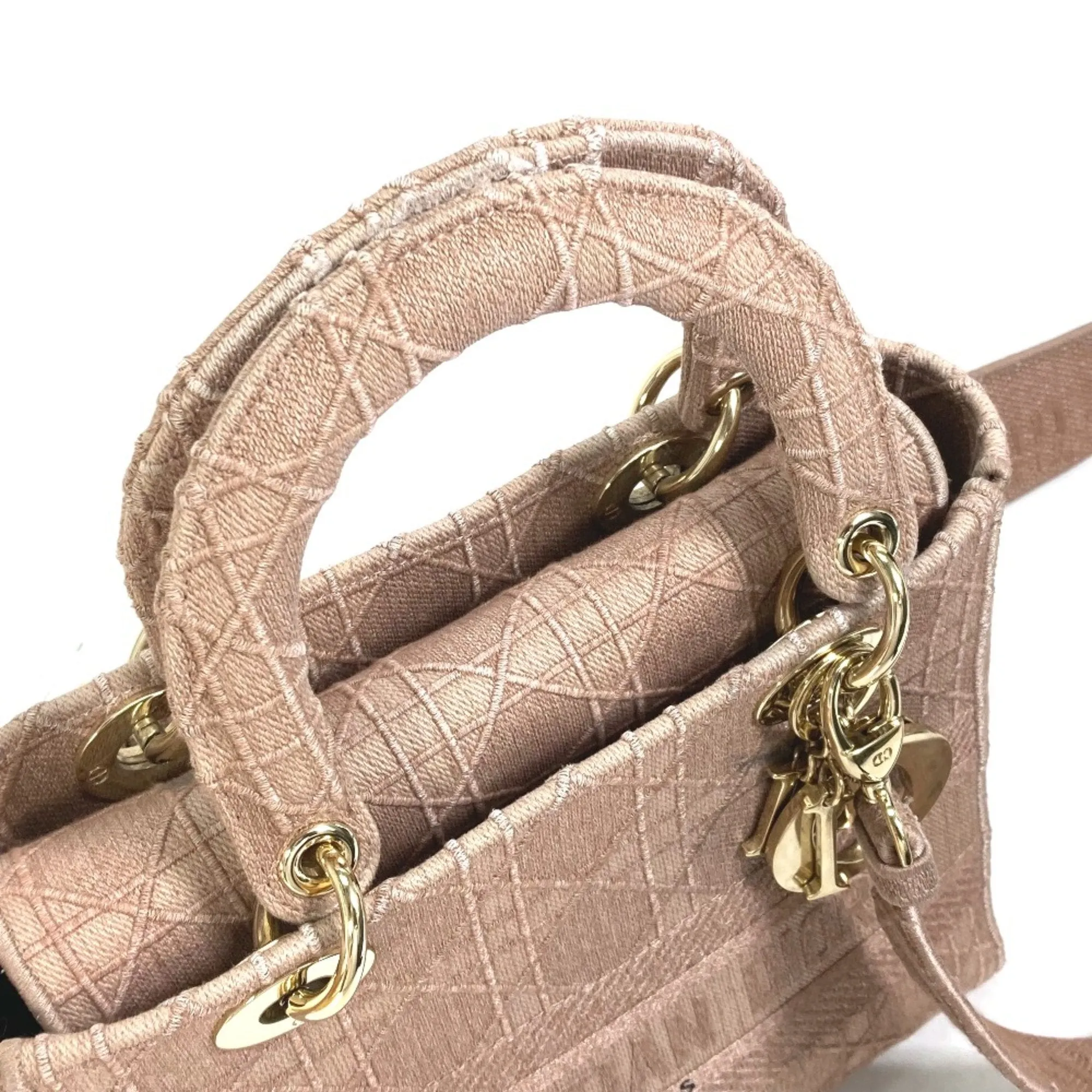 Dior Lady D- Cloth Handbag (Pre-Owned)