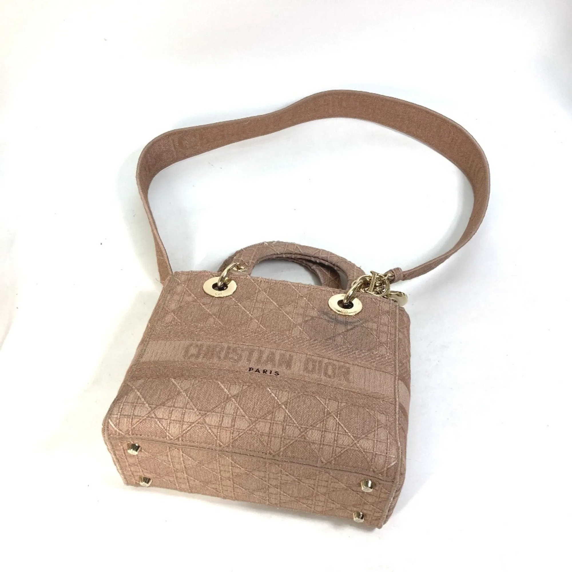 Dior Lady D- Cloth Handbag (Pre-Owned)