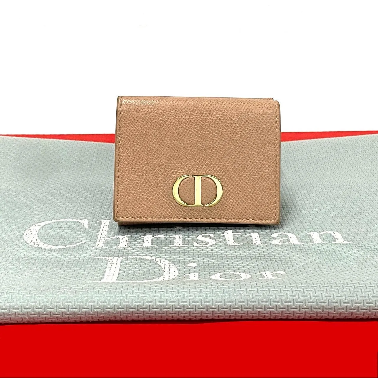 Dior Leather Lotus Wallet Pink