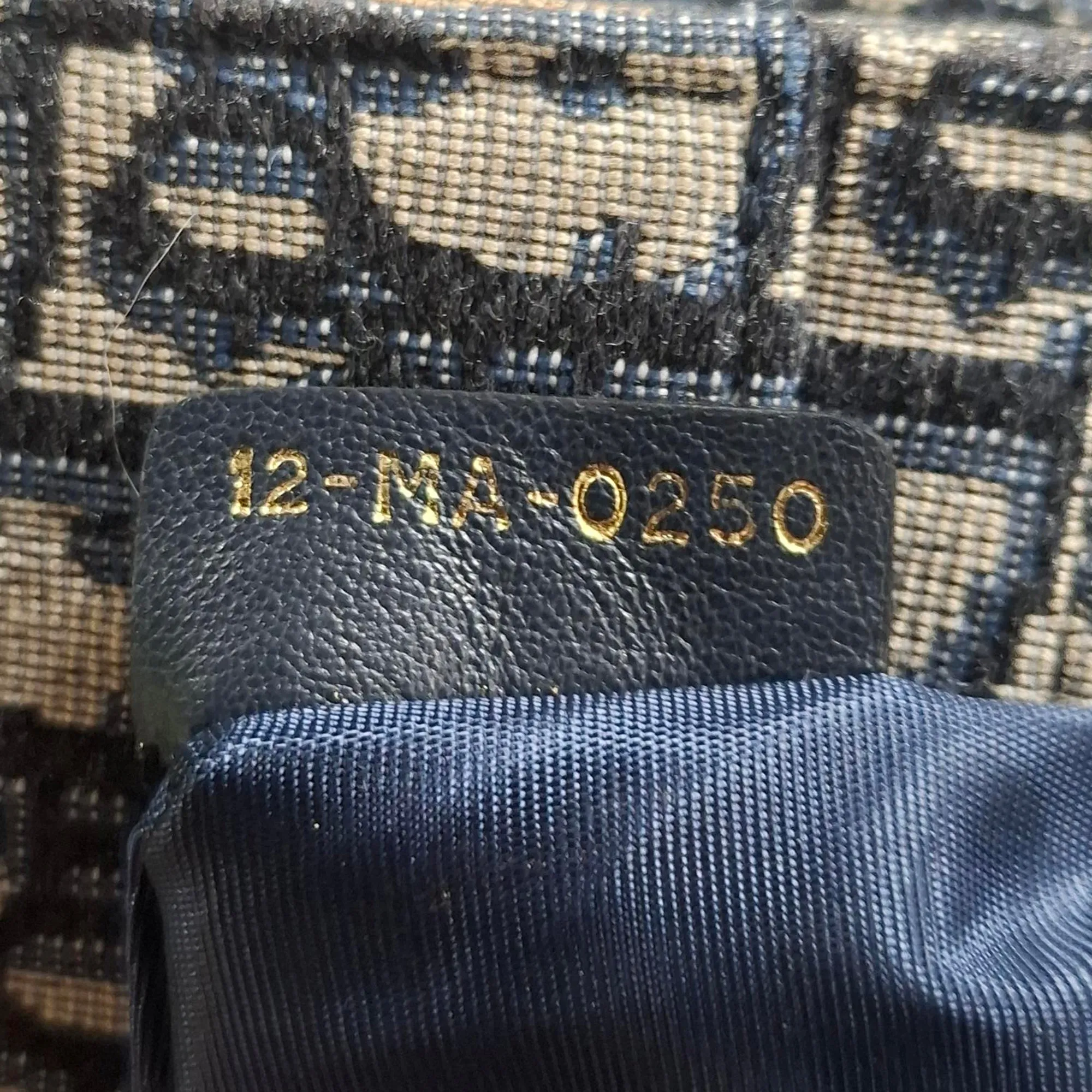 Dior Medium Saddle Pouch with Chain in Navy Blue Canvas
