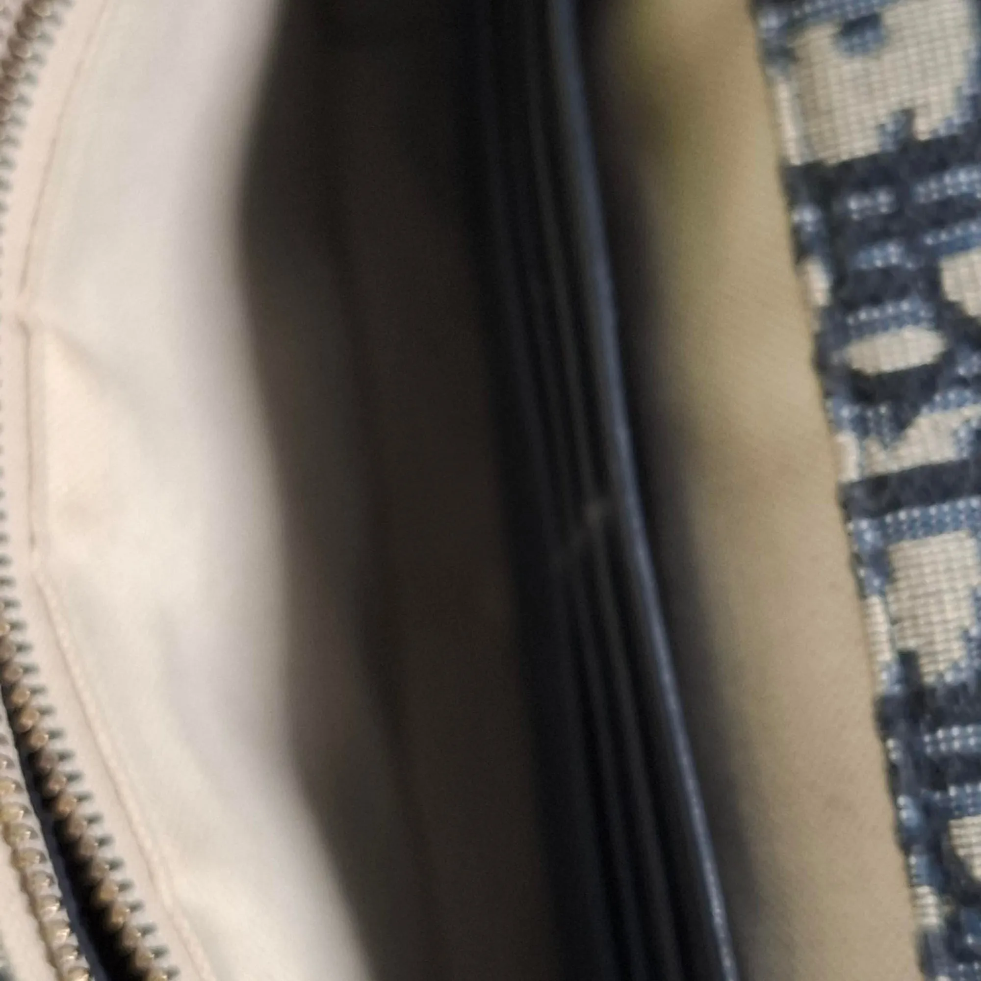 Dior Medium Saddle Pouch with Chain in Navy Blue Canvas