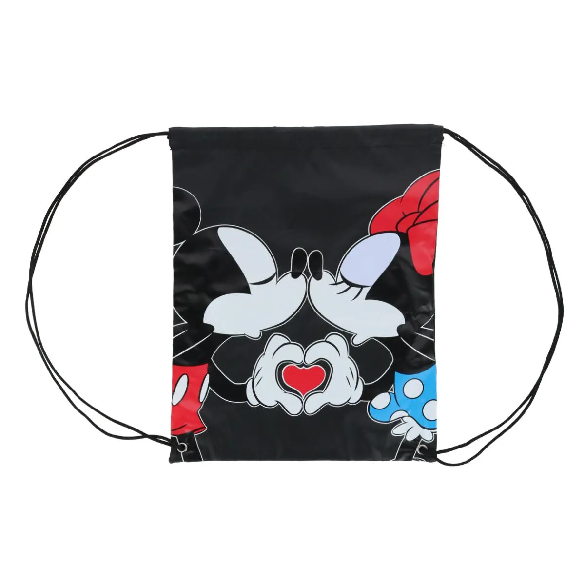 Disney Mickey Minnie Couple Kiss Drawstring Backpack Bag