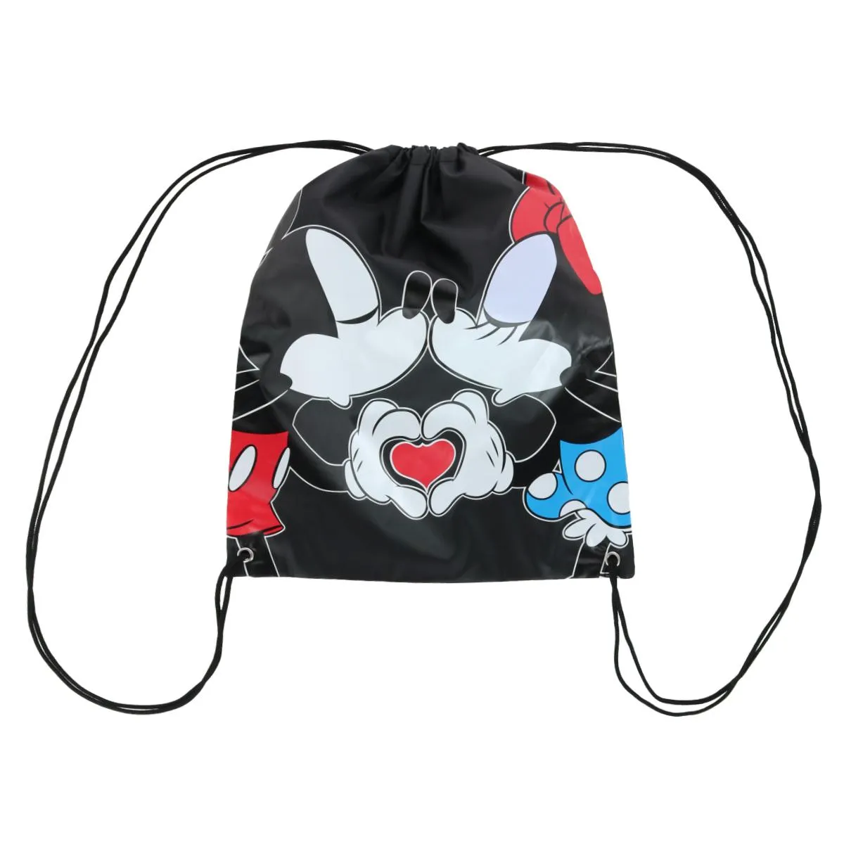Disney Mickey Minnie Couple Kiss Drawstring Backpack Bag