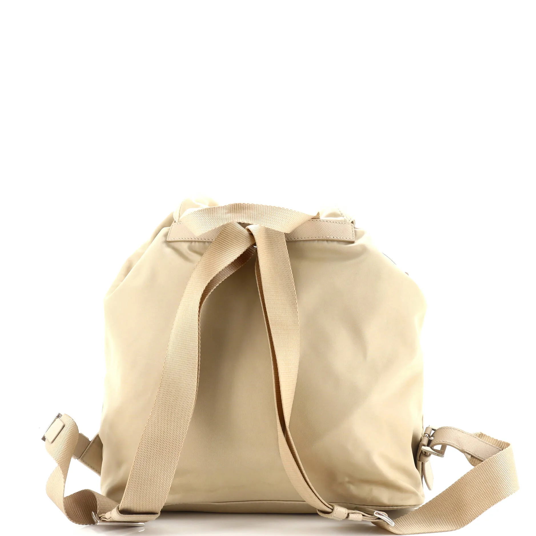 Double Front Pocket Backpack Re-Nylon with Leather Medium