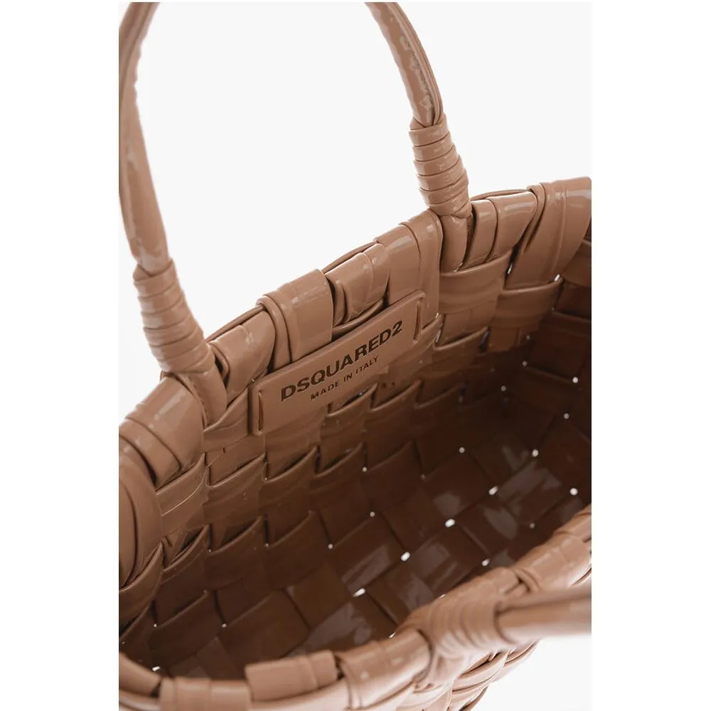 Dsquared Glossy Handbag with Braided Design