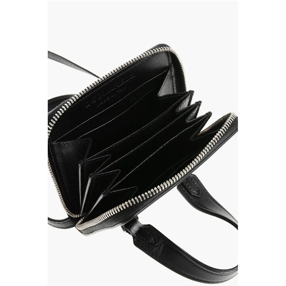 Dsquared Leather MINIBAG Wallet with Shoulder Strap