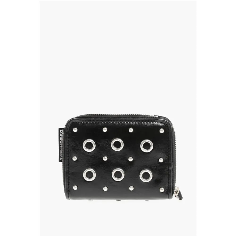 Dsquared Patent Leather Wallett with Decorative Eyelets