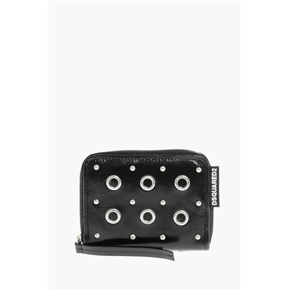 Dsquared Patent Leather Wallett with Decorative Eyelets