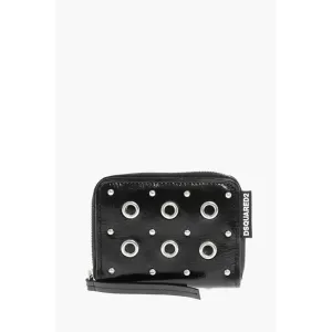 Dsquared Patent Leather Wallett with Decorative Eyelets
