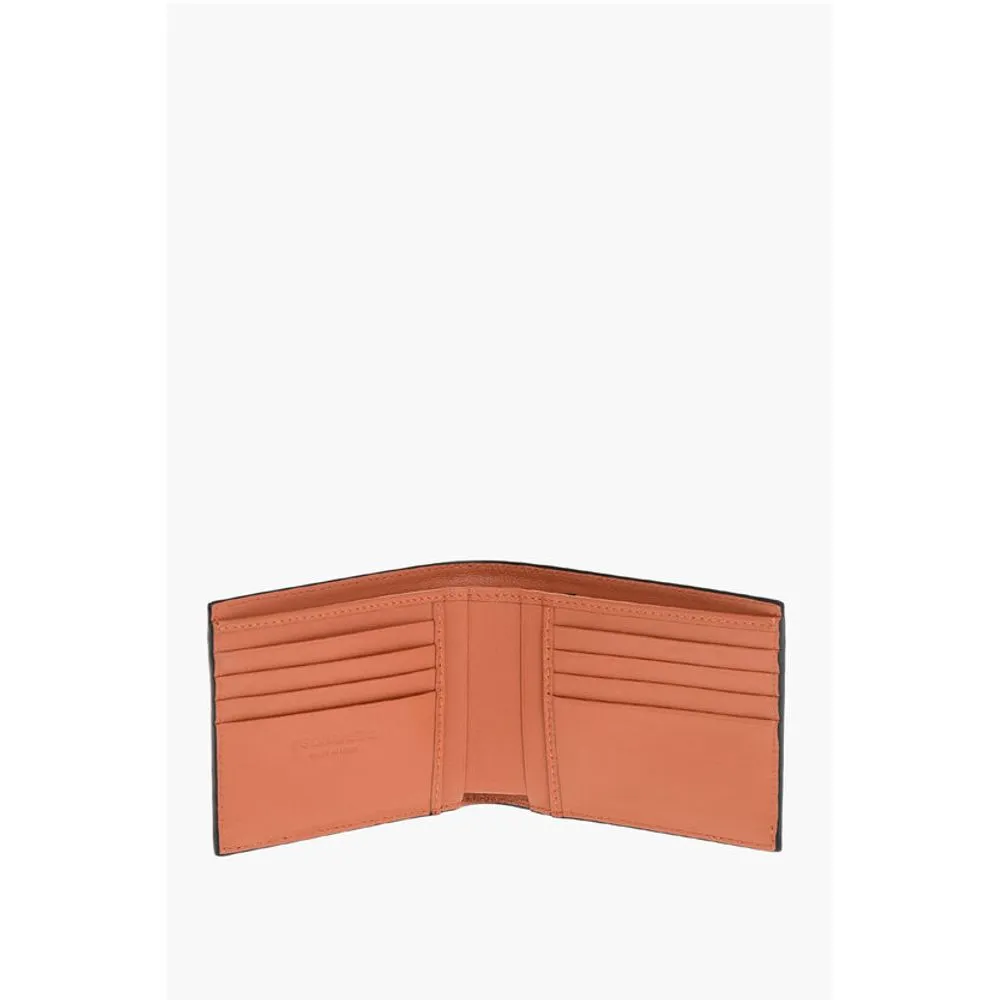 Dsquared Saffiano Leather D2 STATEMENT Wallet with Silver-Tone Detail