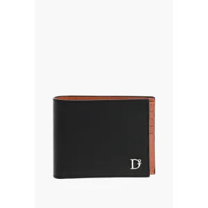 Dsquared Saffiano Leather D2 STATEMENT Wallet with Silver-Tone Detail