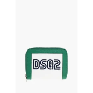 Dsquared Textured Leather Wallet with Zipped Closure