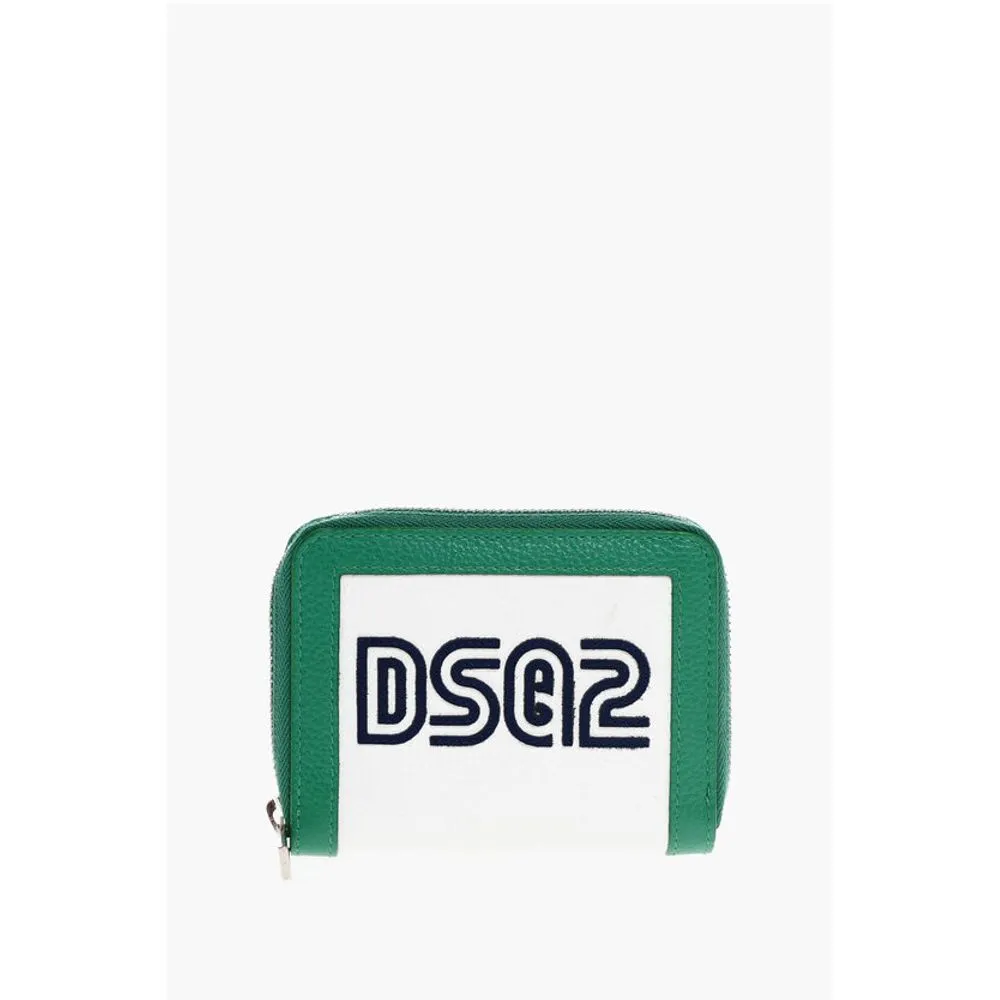Dsquared Textured Leather Wallet with Zipped Closure