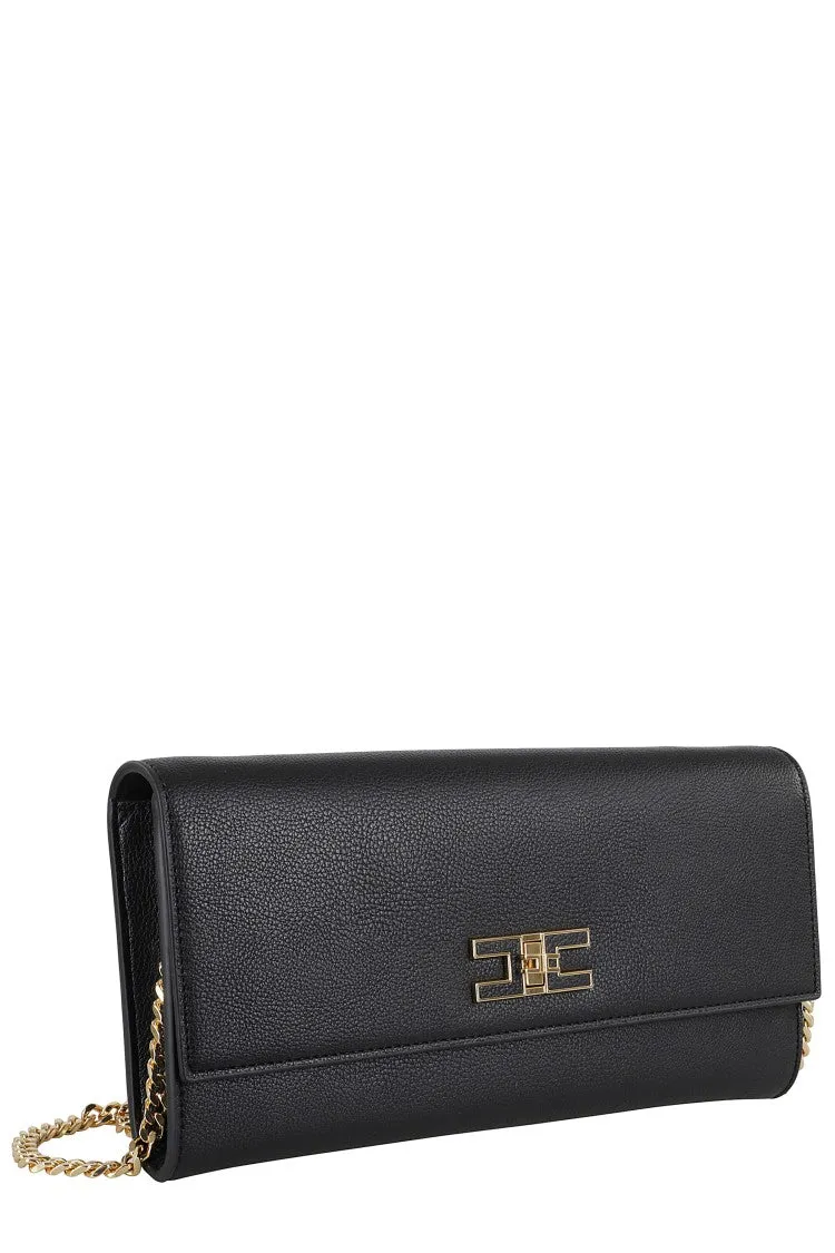 Eco-Leather Handbag With Golden Chain Strap
