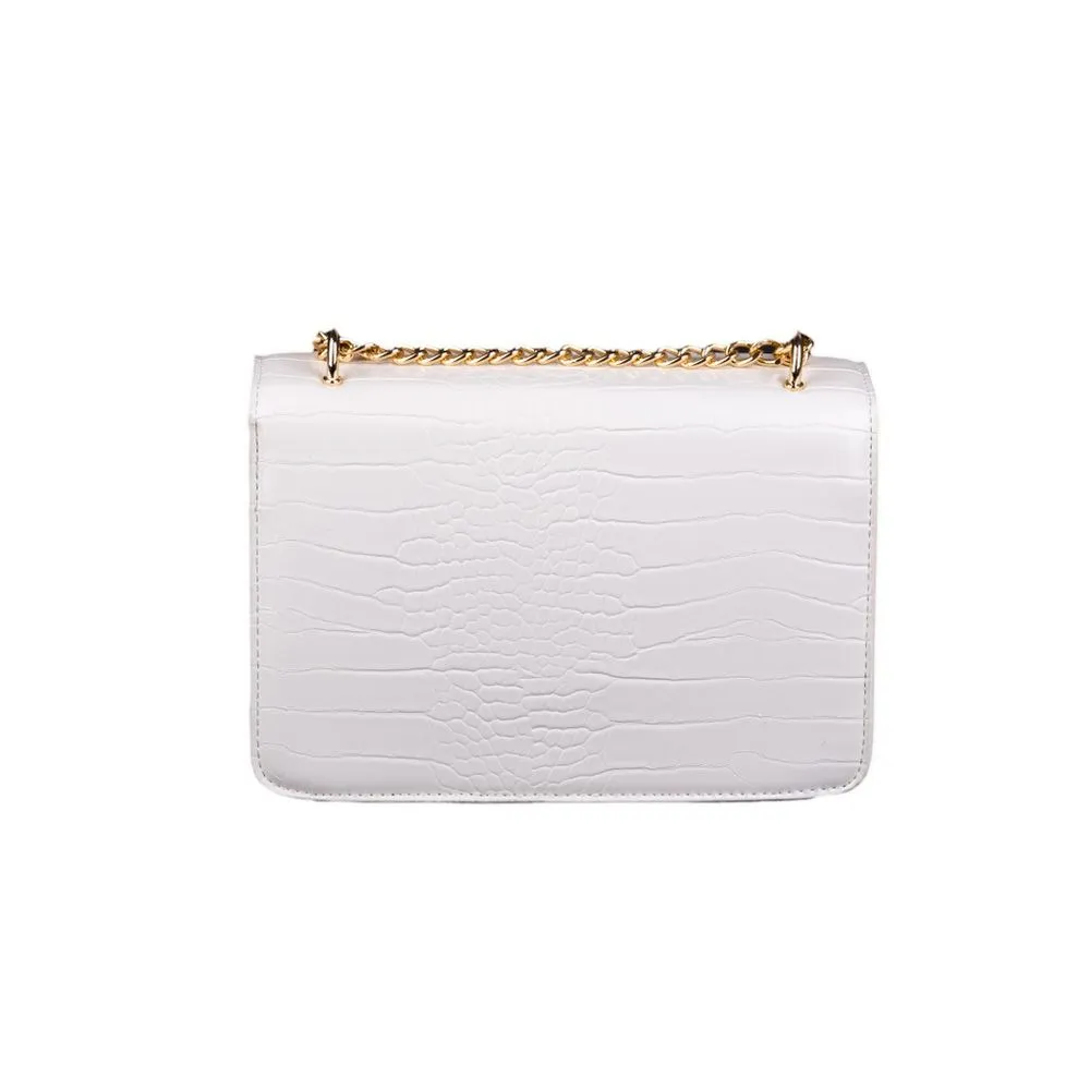 Egon Von Furstenberg White Synthetic Material Crossbody Bag
