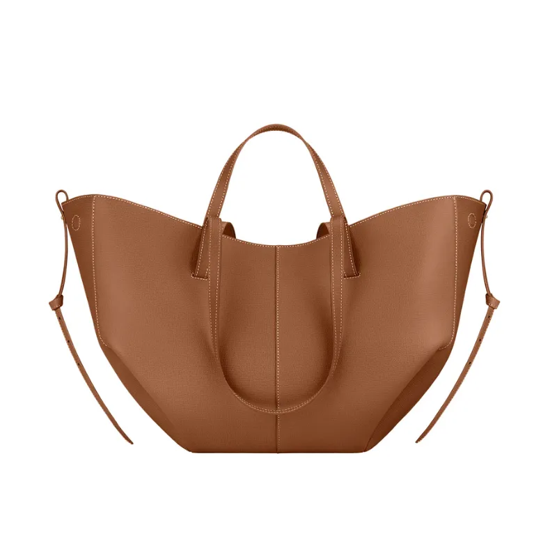Elegant French Winged Cowhide Tote Bag