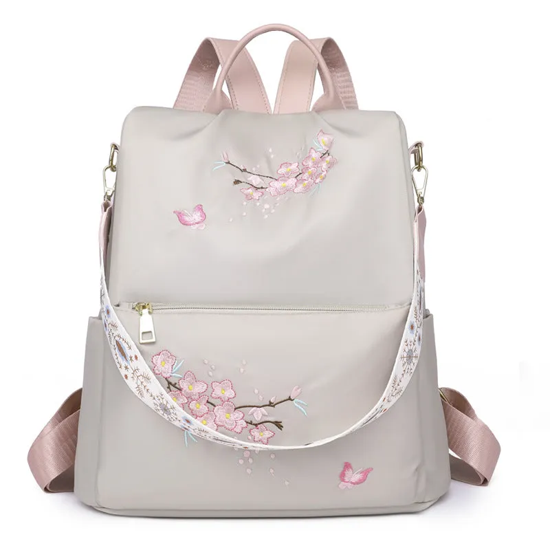 Ethnic Style Embroidered Canvas Oxford Travel Backpack