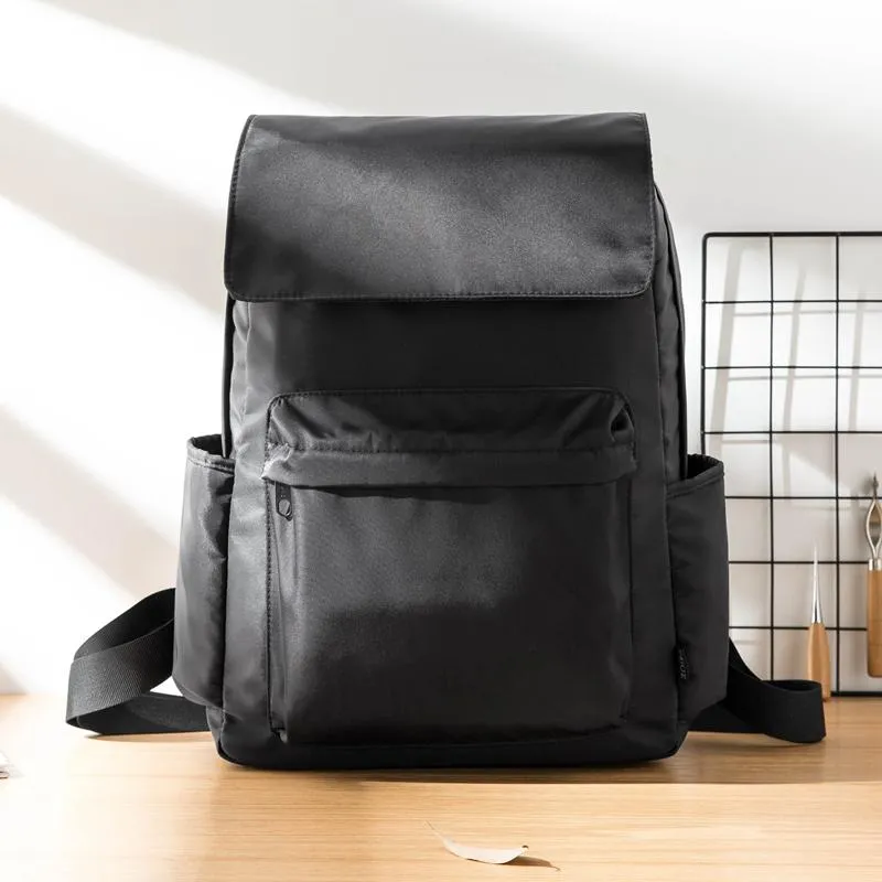 Fashion Black Mens Nylon Backpack Travel Backpacks 15???? Laptop Backpack College Bag for men