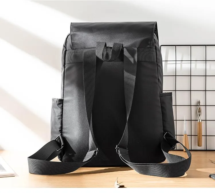 Fashion Black Mens Nylon Backpack Travel Backpacks 15???? Laptop Backpack College Bag for men