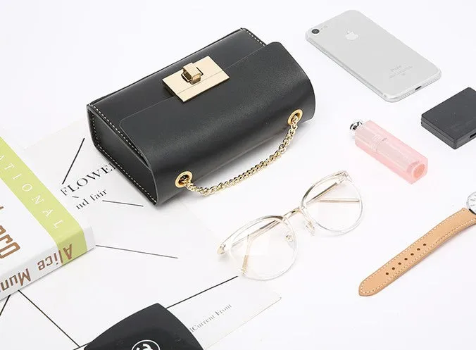 Fashion Leather Womens Cute Small Chain Shoulder Purse Chain Crossbody Bag for Women