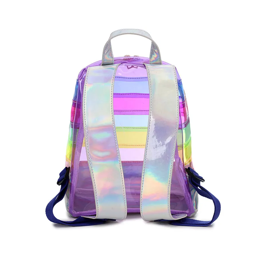 Fashion Waterproof Rainbow School Leisure PVC Backpack