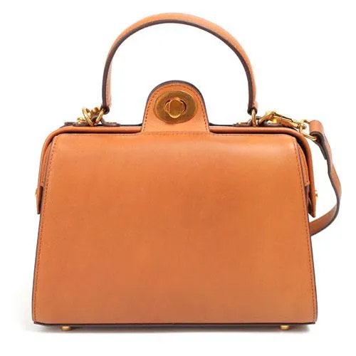 Fashion Womens Brown Leather Handbag Structured Satchel Handbag Brown Leather Shoulder Bag Crossbody Purse