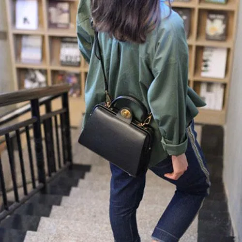 Fashion Womens Brown Leather Handbag Structured Satchel Handbag Brown Leather Shoulder Bag Crossbody Purse