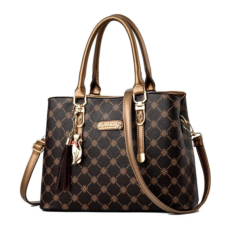 Fashionable Large Capacity PU Leather Mom Tote Bag