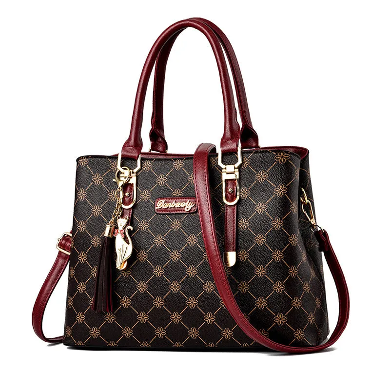 Fashionable Large Capacity PU Leather Mom Tote Bag