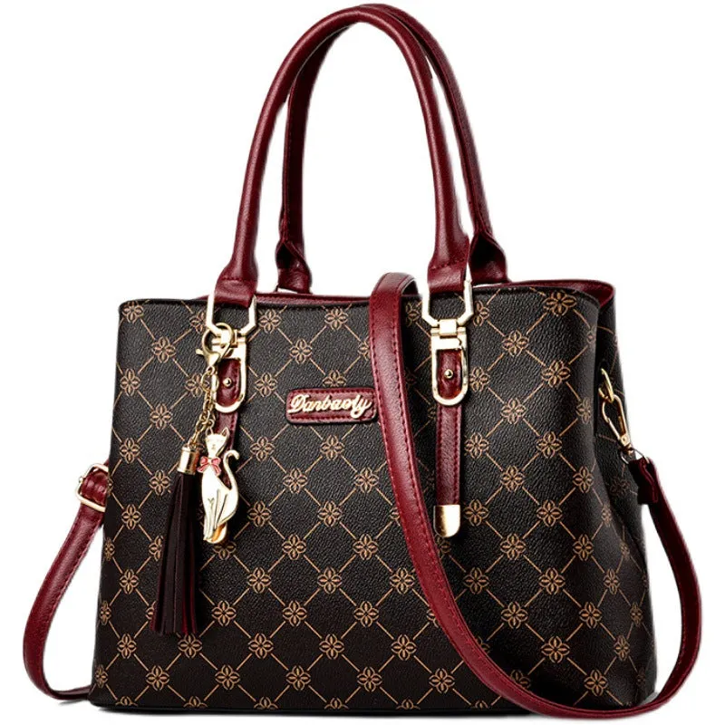 Fashionable Large Capacity PU Leather Mom Tote Bag