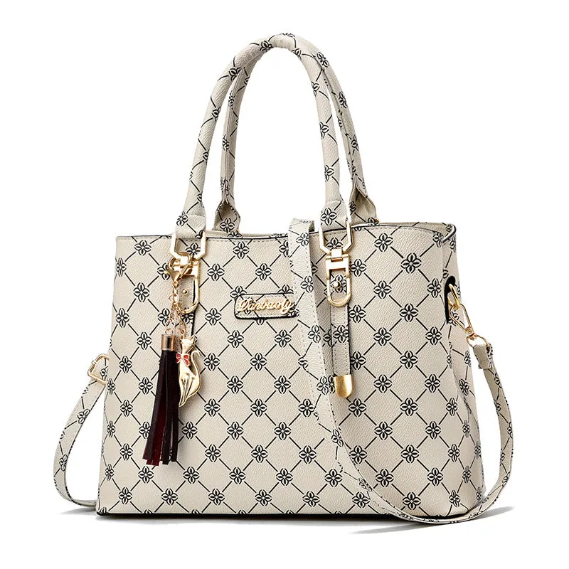 Fashionable Large Capacity PU Leather Mom Tote Bag