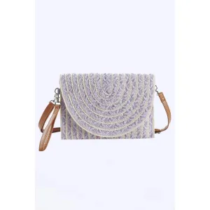 FASHNZFAB 2 Tone Straw Convertible Clutch Swing Bag