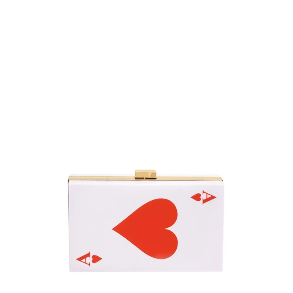 FASHNZFAB Ace of Hearts Card Clutch Evening Bag