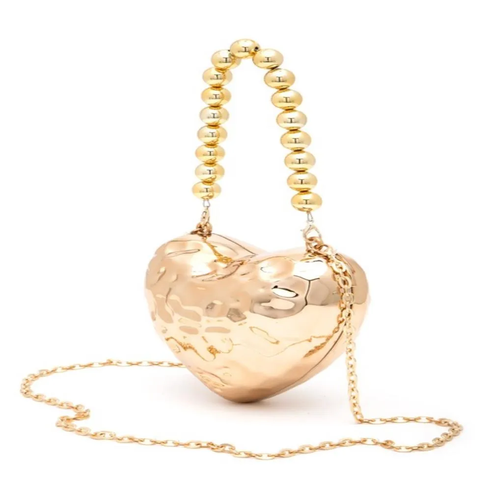 FASHNZFAB Ccb Textured Heart Shape Molded Swing Clutch Bag