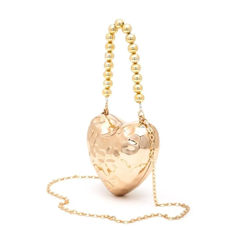 FASHNZFAB Ccb Textured Heart Shape Molded Swing Clutch Bag